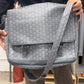 2013 Goyard ‘Grand Bleu’ GM Grey Leather Messenger Bag
