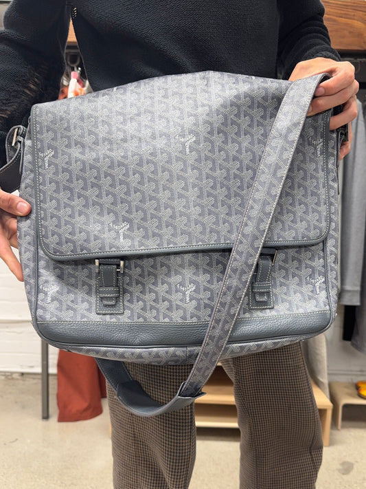 2013 Goyard ‘Grand Bleu’ GM Grey Leather Messenger Bag