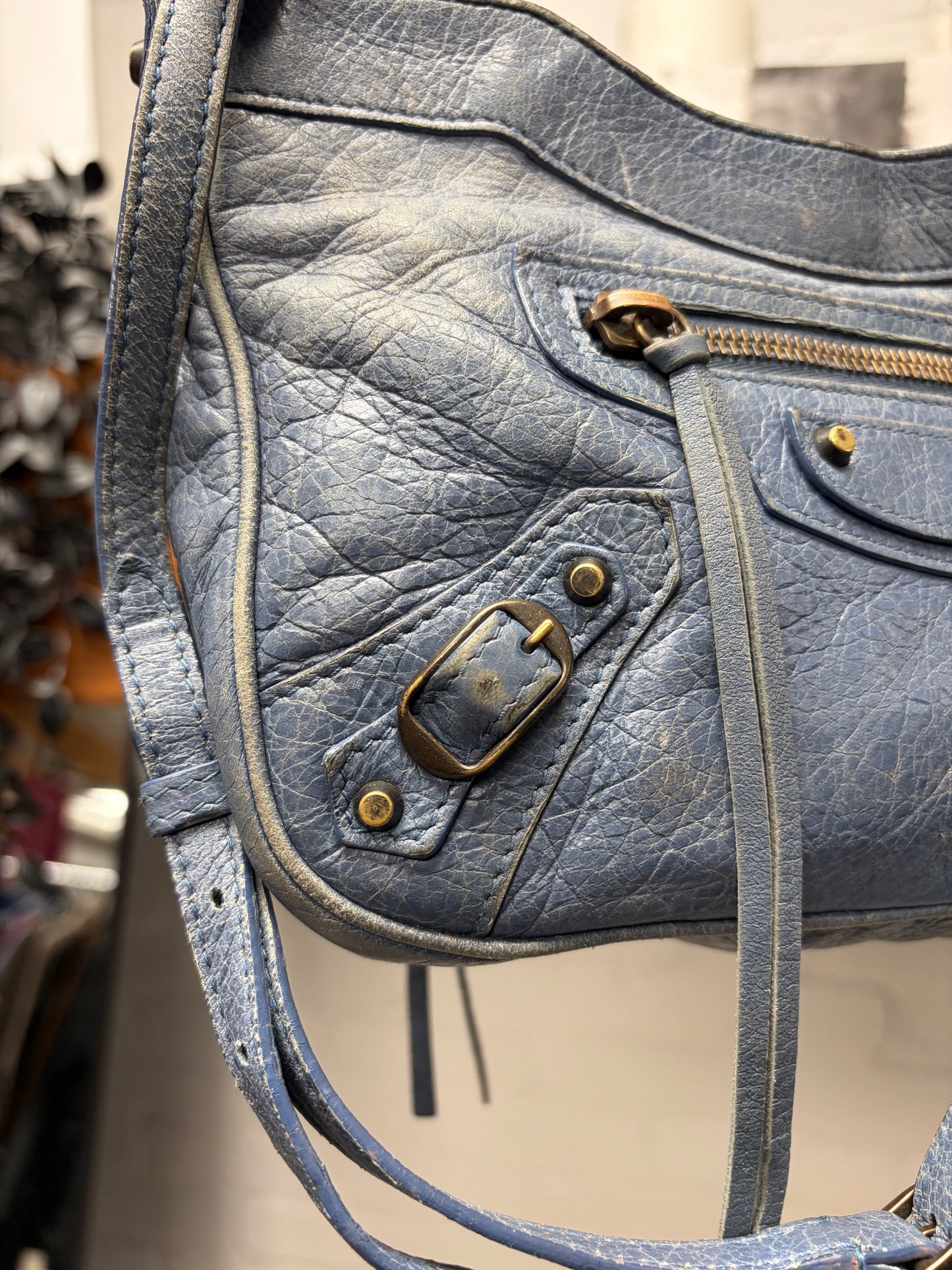 Balenciaga ‘Hip Motocross’ Classic Blue Crossbody Side Bag