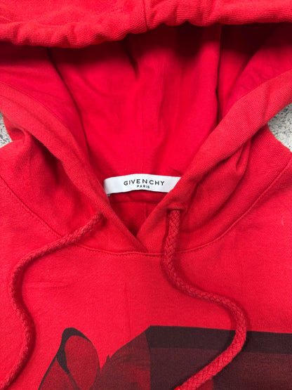 2017 Givenchy ‘Bambi’ Red Cutoff Pullover Hoodie