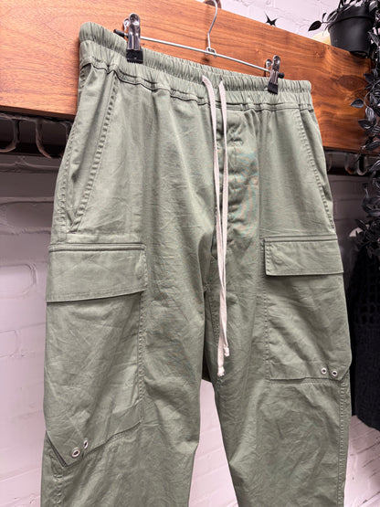 Rick Owens ‘Edfu’ Green Drop Crotch Drawstring Joggers