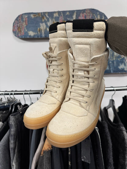 SS2018 Rick Owens ‘Dirt’ Natural/Dinge Reverse Suede Geobaskets