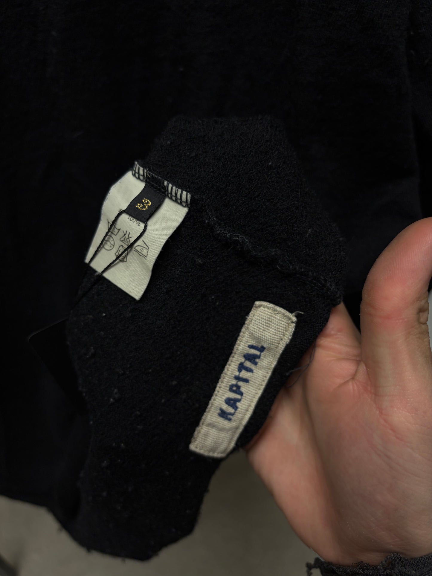 Kapital Wool Layering Black Long Sleeve Shirt