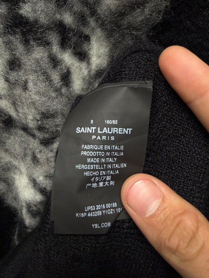 2016 Saint Laurent by Hedi Slimane ‘Tiger Head’ Black/White Knit Sweater