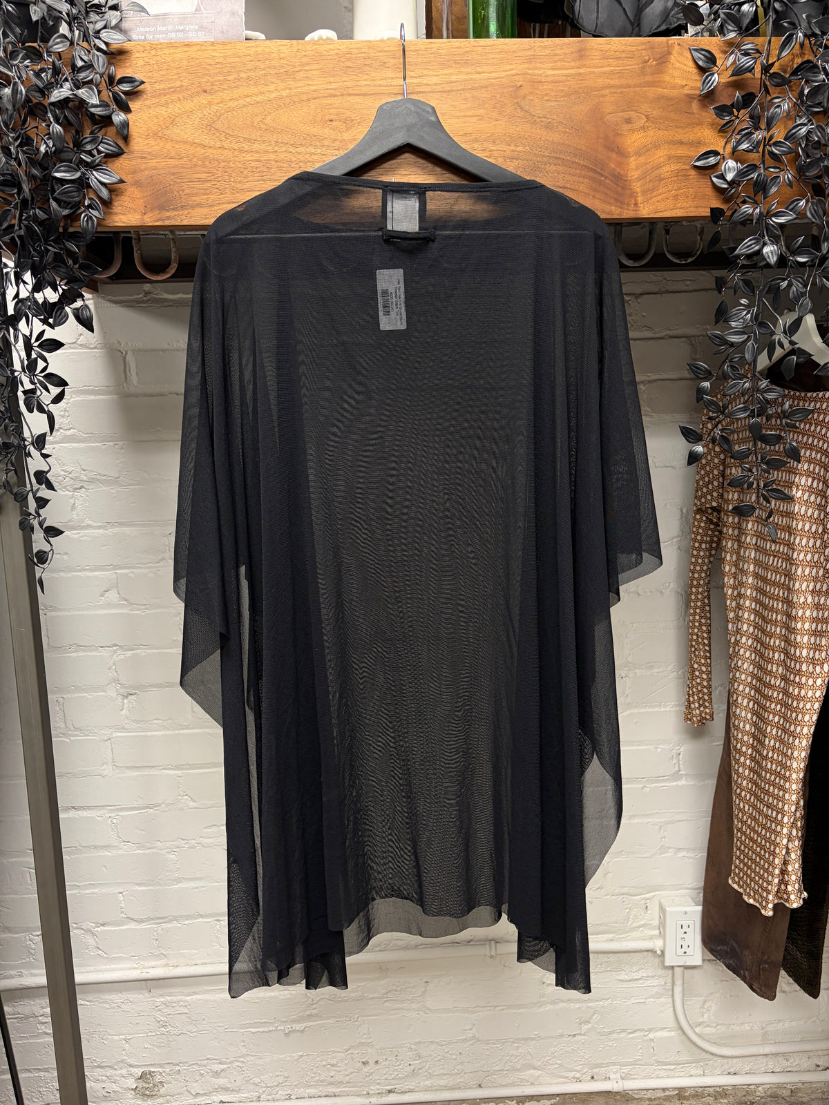 Jean Paul Gaultier Sheer Black Draped ‘Cape’ Top