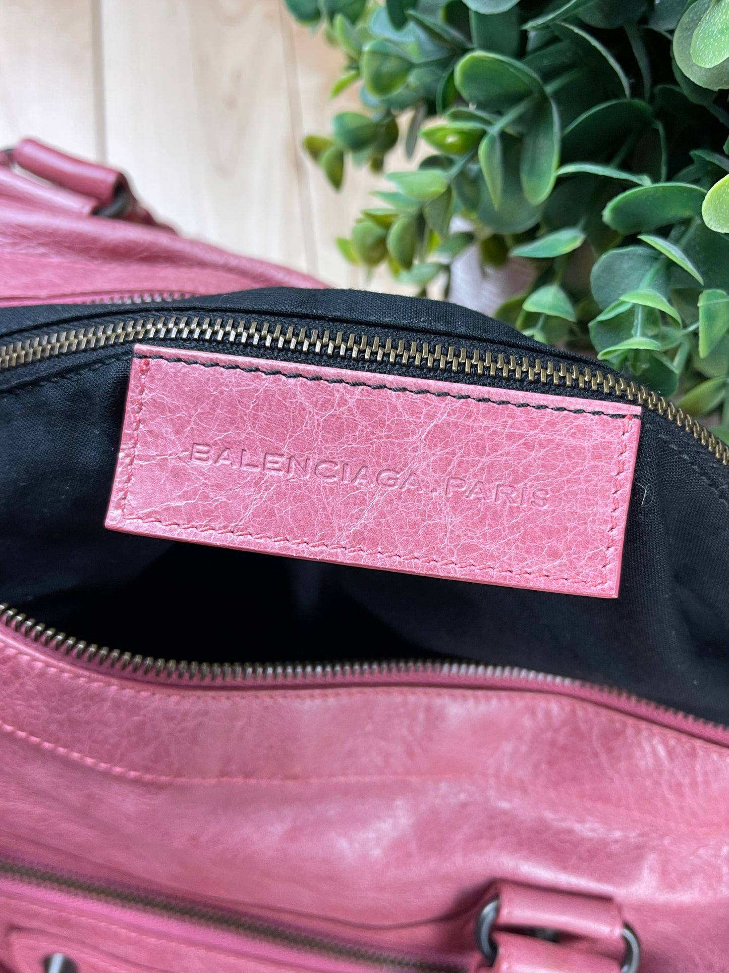 Balenciaga Twiggy Pink Leather City Bag