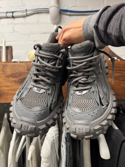 Balenciaga ‘Defender’ Grey ‘Tire Track’ Bounce Low Top Sneakers