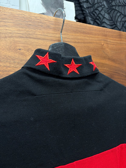 AW2014 Givenchy ‘Stars & Stripes’ Red/Black Long Sleeve Polo
