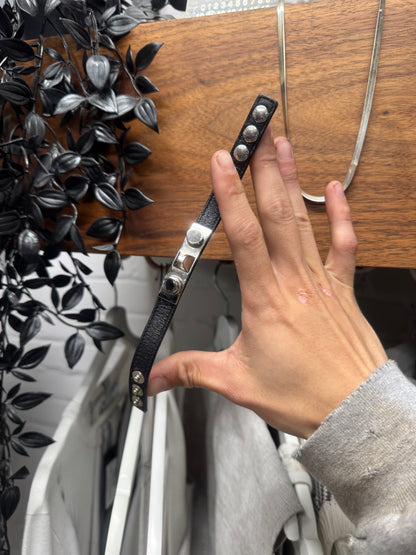 Saint Laurent Studded Leather Snap Bracelet