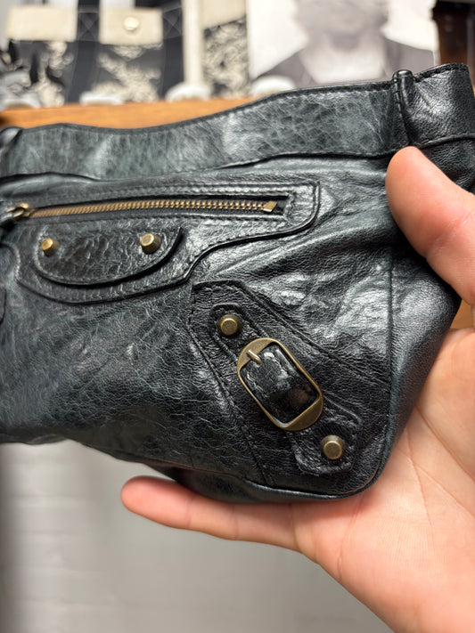 Balenciaga ‘Le City’ Mini Hip Clutch Leather Bag