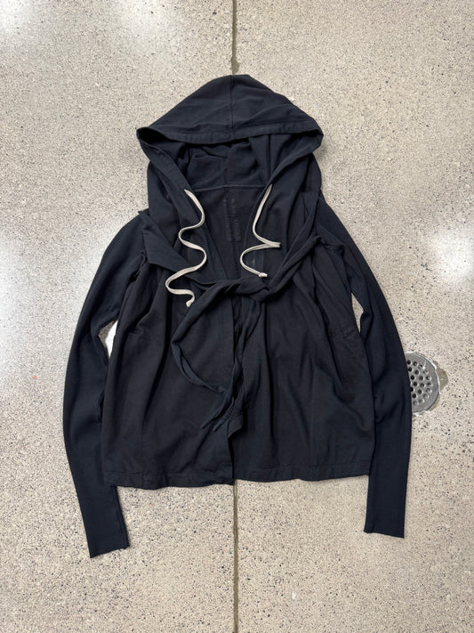 Rick Owens DRKSHDW ‘Wrap’ Black Drawstring Hoodie