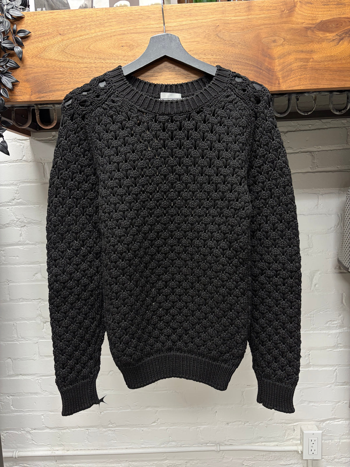 Dior Homme Black ‘Openwork’ Wool Knit Sweater