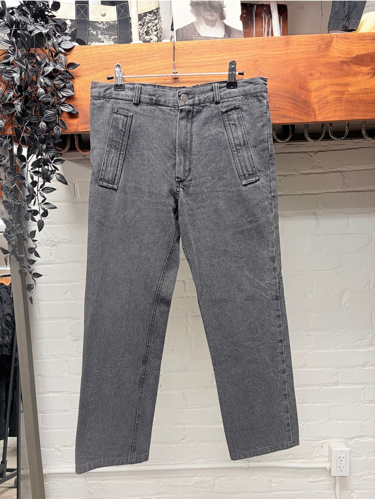 AW2005 Raf Simons Grey ‘Reconstructed’ Skinny Jeans