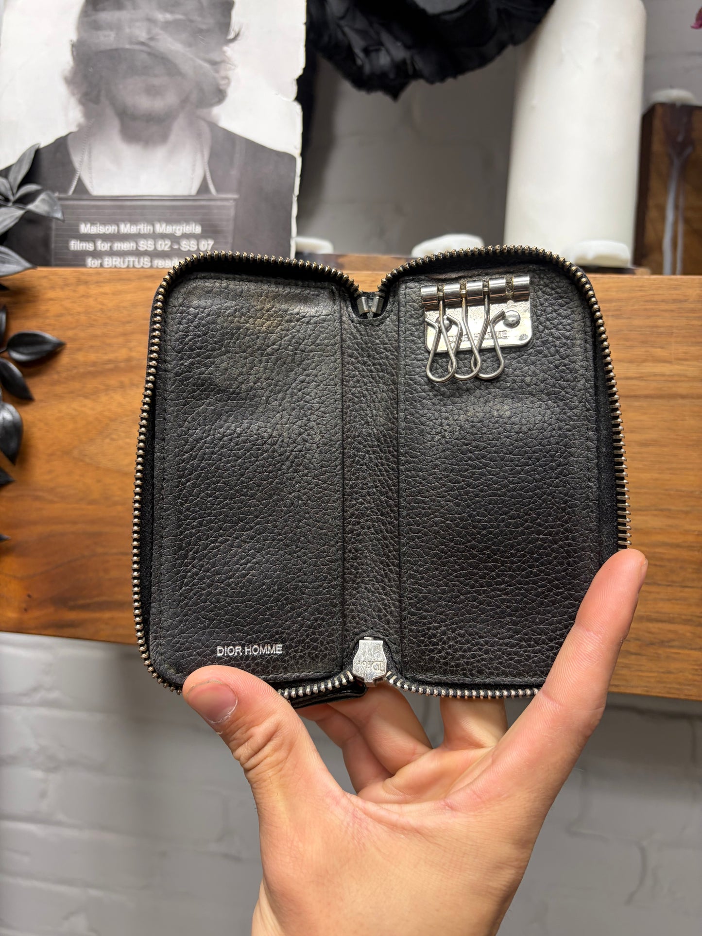 Dior Homme Pebbled Black Leather ‘Key/Card’ Case