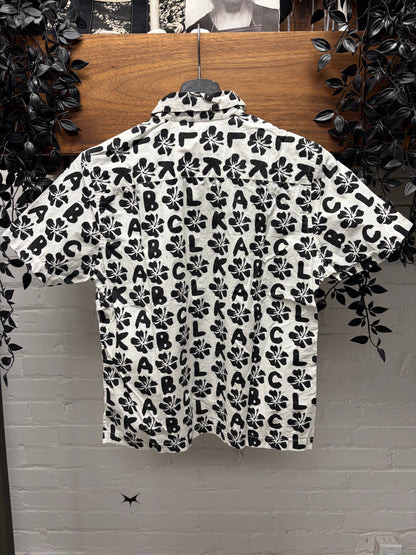 2009 Comme Des Garçons BLACK Floral Patterned Short Sleeve Button Up Shirt