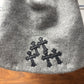 Chrome Hearts Cashmere ‘Flooded’ Leather Cross Patch Beanie
