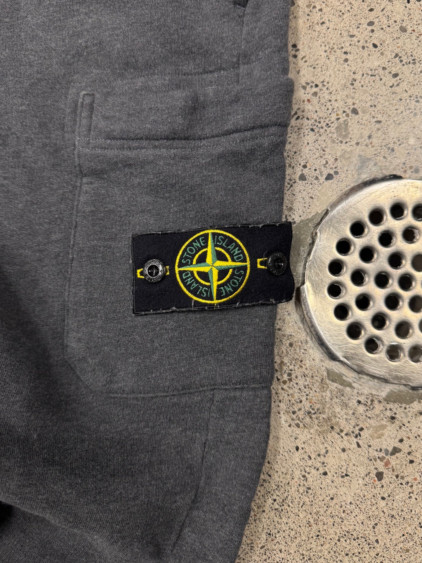 Stone Island Grey Badge Logo Sweatpants