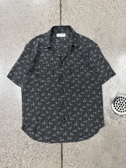 SS2017 Saint Laurent ‘Pointallism’ Silk Short Sleeve Shirt