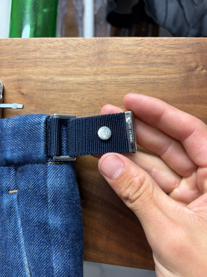 Dior Homme Blue Washed Denim with Side Button Cinches