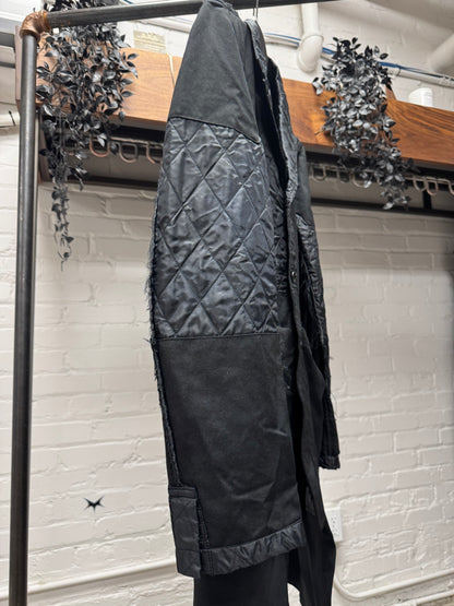 2018 Comme Des Garçons Black ‘Reconstructed’ Exposed Liner/Cotton Long Coat