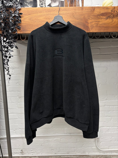 AW2023 Balenciaga ‘Unity Sports Icon’ Logo Black Fleece Sweatshirt