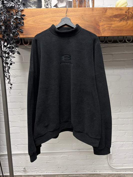 AW2023 Balenciaga ‘Unity Sports Icon’ Logo Black Fleece Sweatshirt