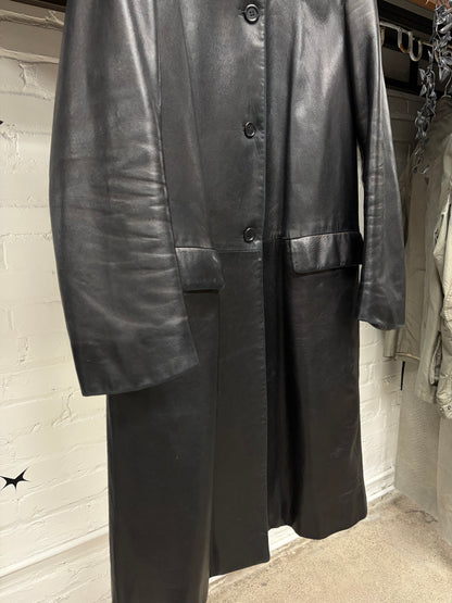 Prada Black Lambskin Full Length Coat