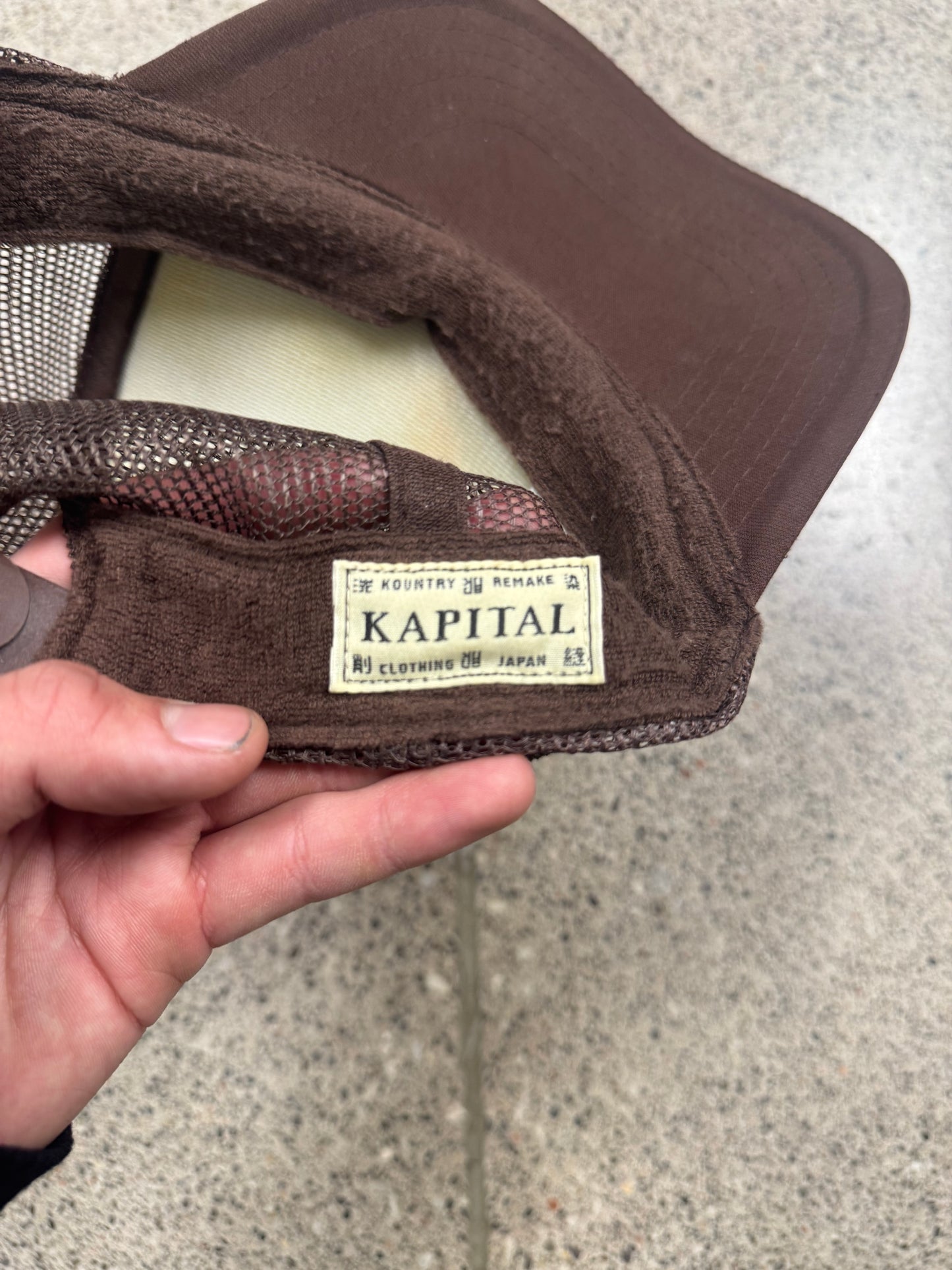 Kapital ‘Denim Repair’ Mesh Trucker Hat