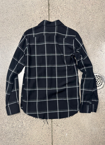 Saint Laurent Silk Blend Distressed Plaid Flannel