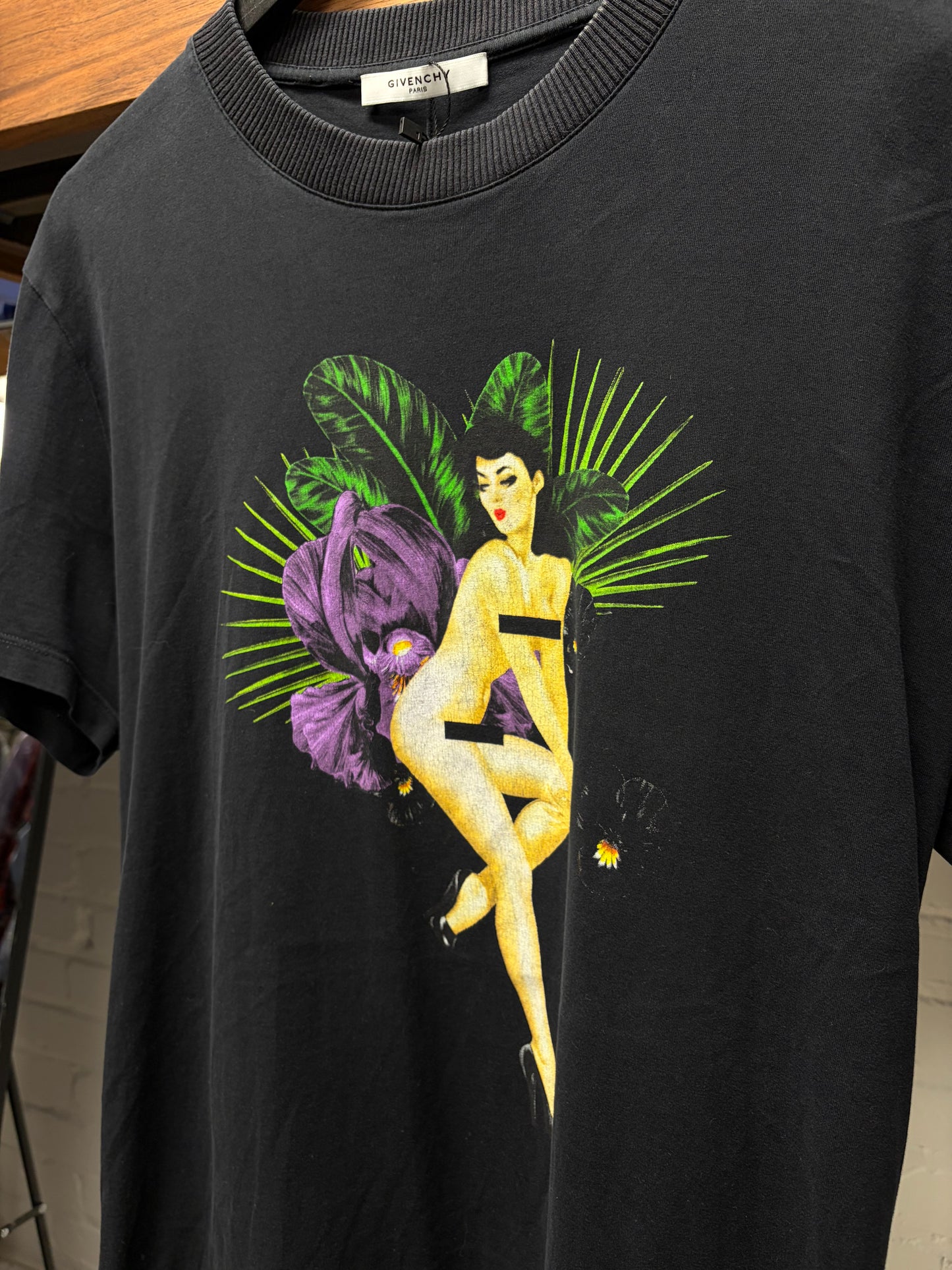 AW2011 Givenchy by Ricardo Tisci ‘Pin Up Girl’ Black Graphic T-Shirt