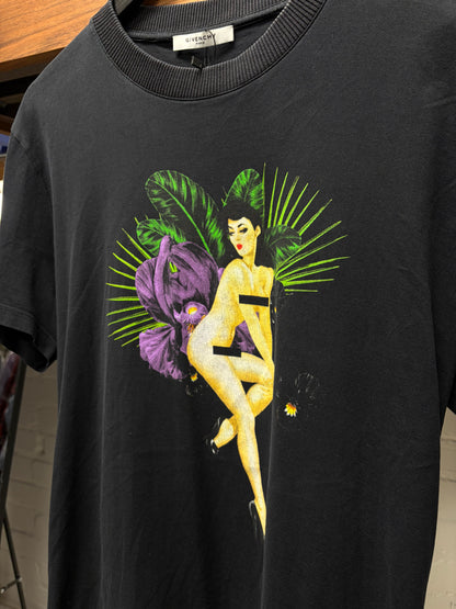 AW2011 Givenchy by Ricardo Tisci ‘Pin Up Girl’ Black Graphic T-Shirt