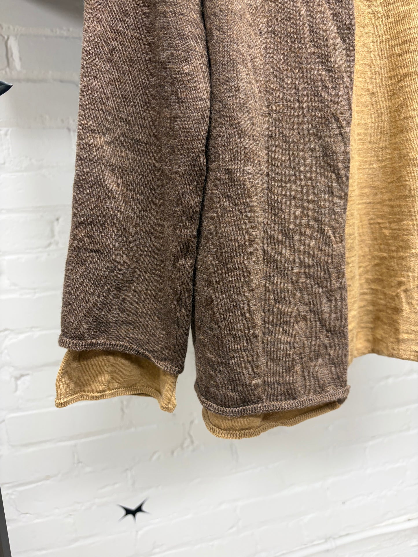 Yohji Yamamoto ‘Layered Fabric’ Two Tone Cardigan Shawl