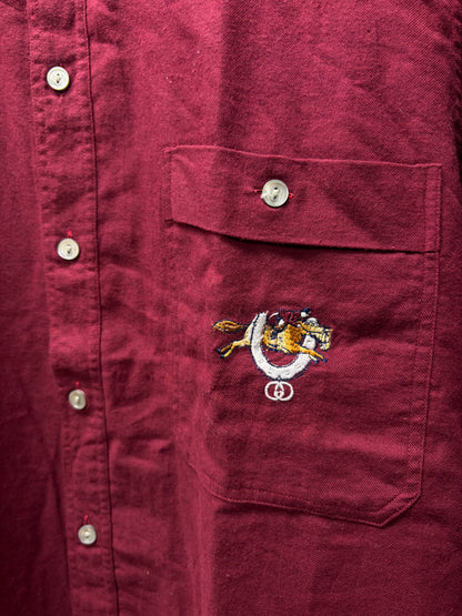 Vintage 1980s Gucci ‘Equestrian’ Embroidered Logo Button Up Shirt