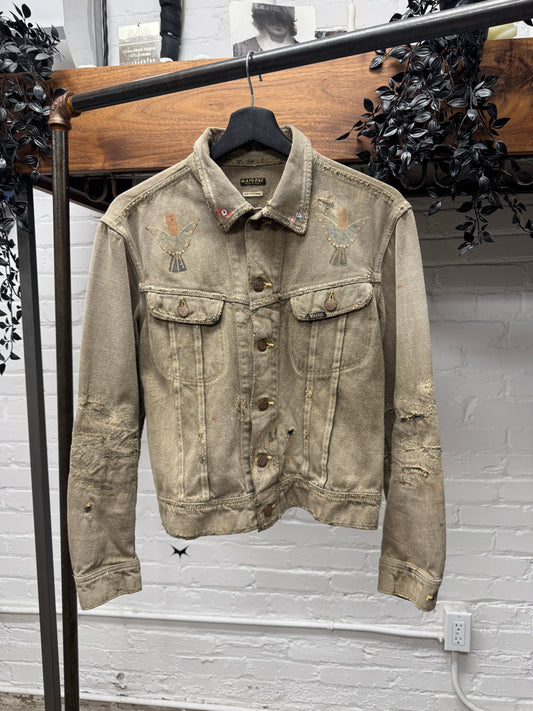 Kapital ‘Boro Repaired’ Distressed Tribal Denim Trucker Jacket