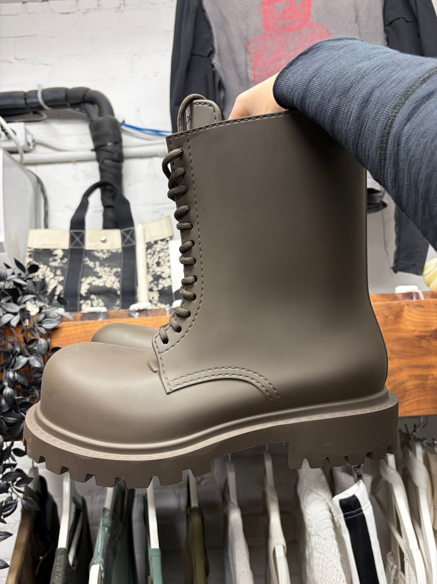 Balenciaga ‘Steroid’ Brown Lace Up Combat Boots