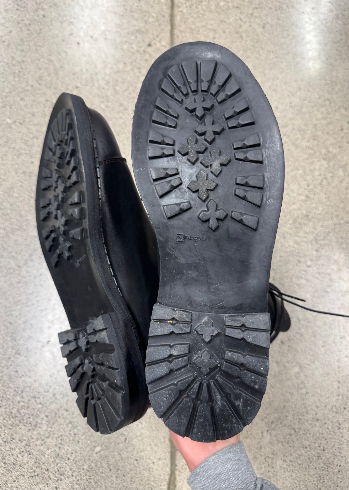 Stone Island x Diemme Black Leather Combat Boots