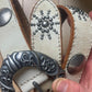 Tornado Mart Silver Studded White Leather Belt