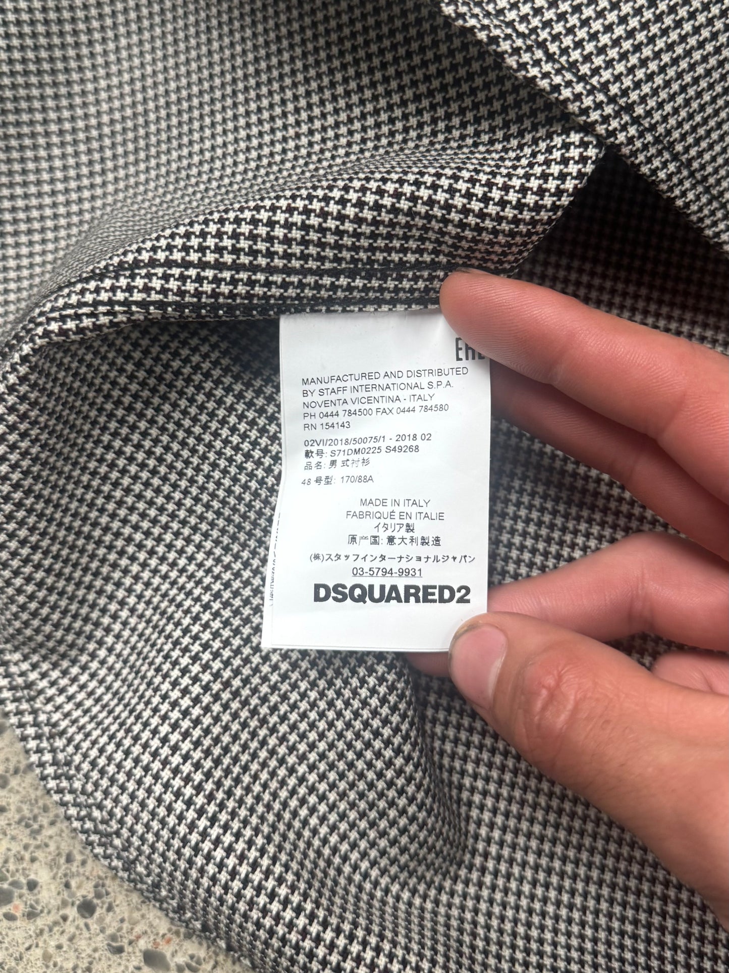 Dsquared2 ‘Houndstooth’ Leather Detailed Western Shirt