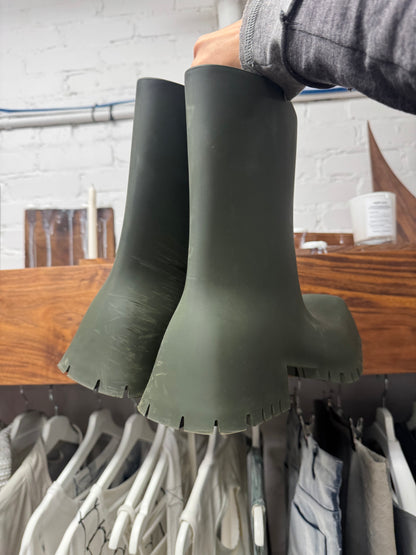 Balenciaga Military Green ‘Trooper’ Combat Boots