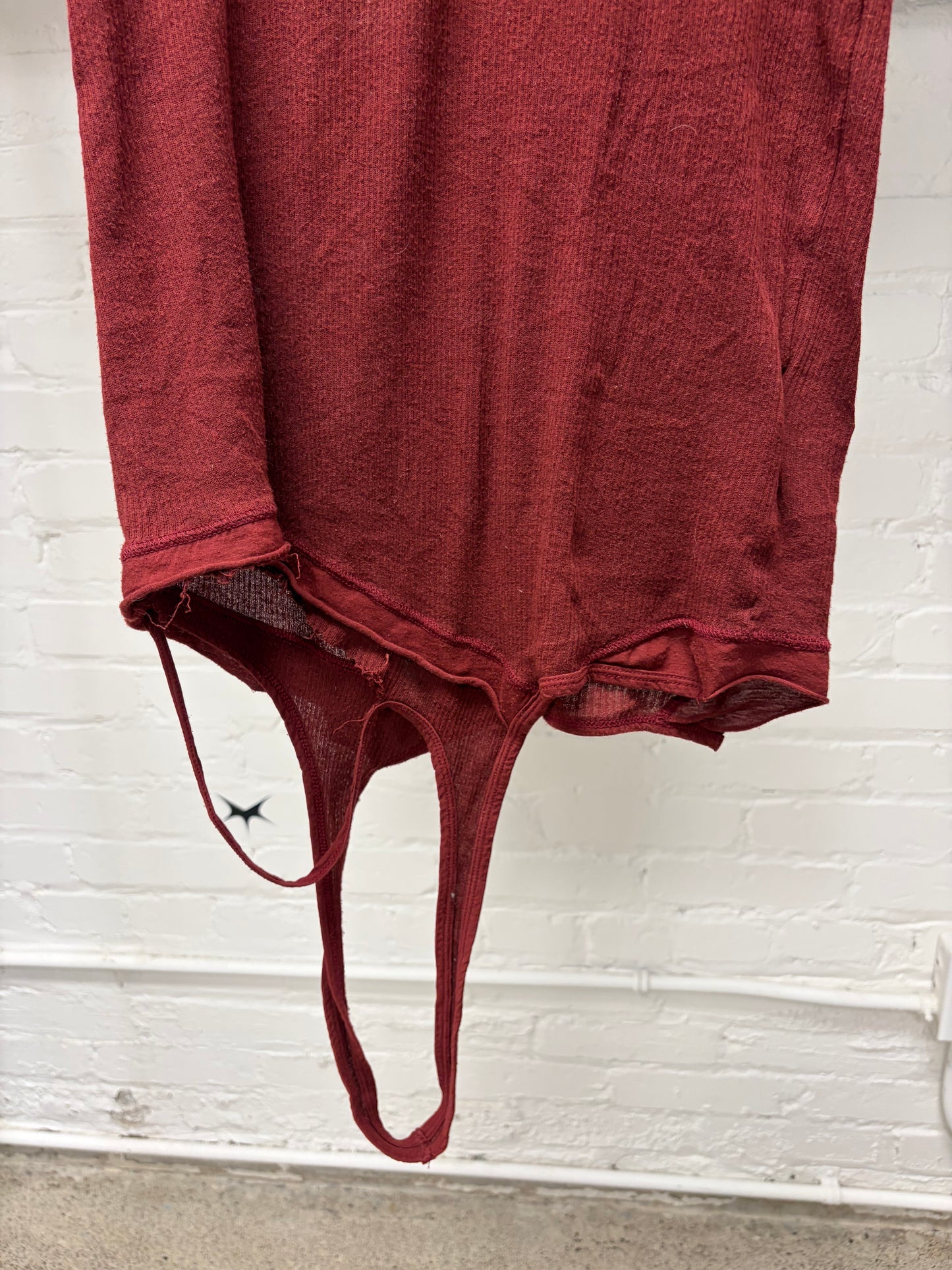 SS2011 Julius Silk/Cotton Dark Red Ribbed Short Sleeve T-Shirt