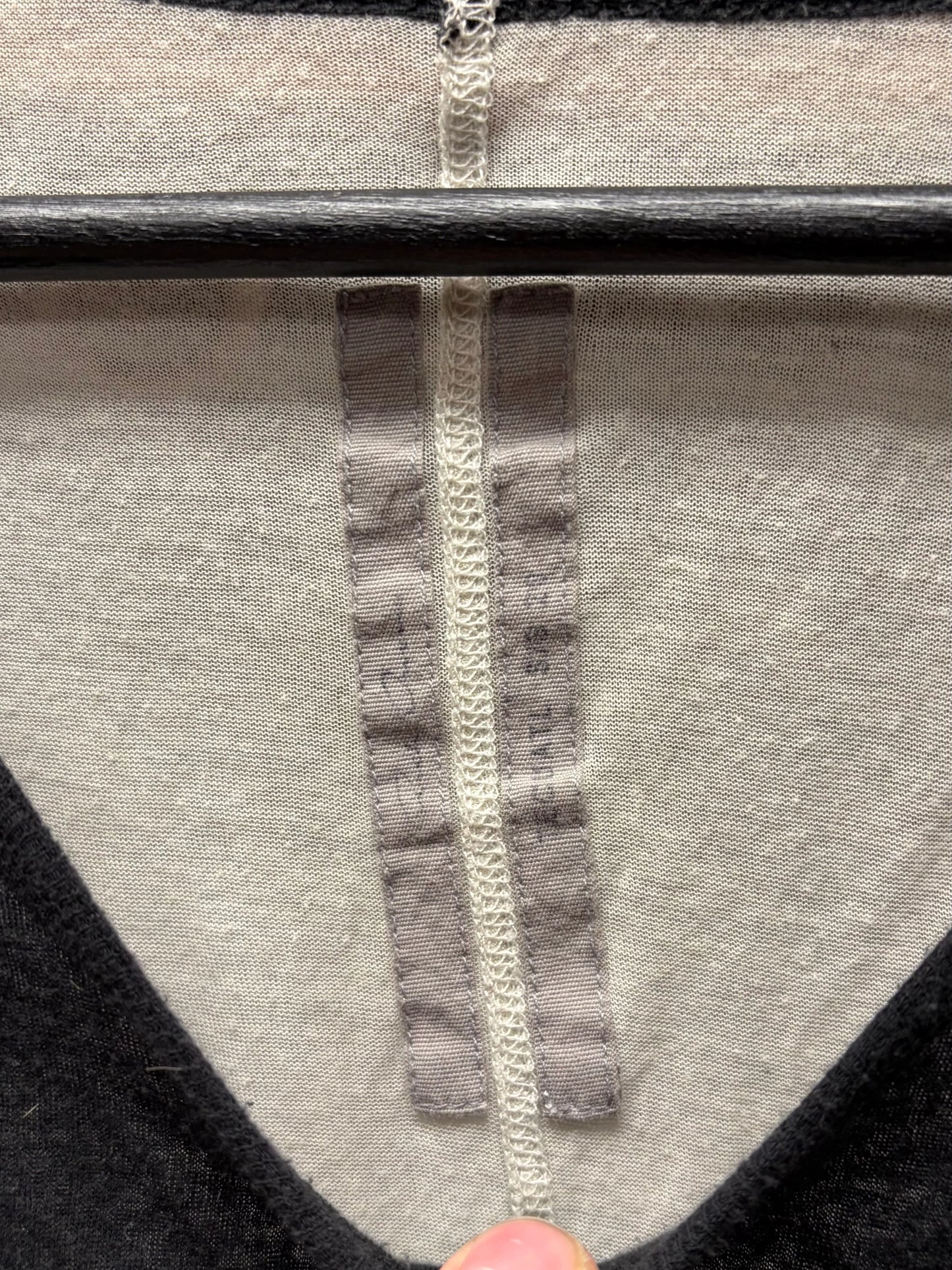 SS2020 Rick Owens ‘Tecuatl’ Pearl/Black Semi Sheer Baseball Long Sleeve Shirt