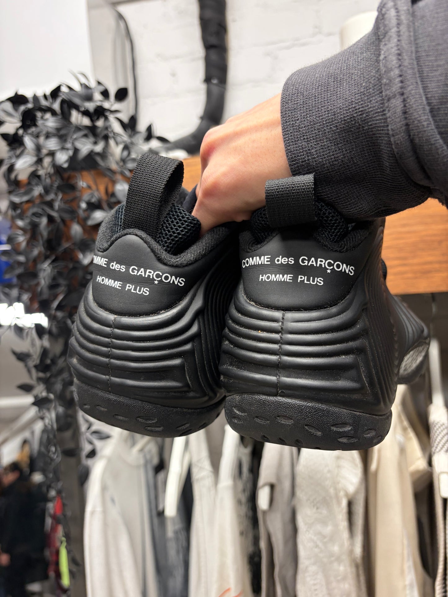 Comme Des Garçons Homme Plus x Nike ‘Foamposite’ Black High Top Sneakers