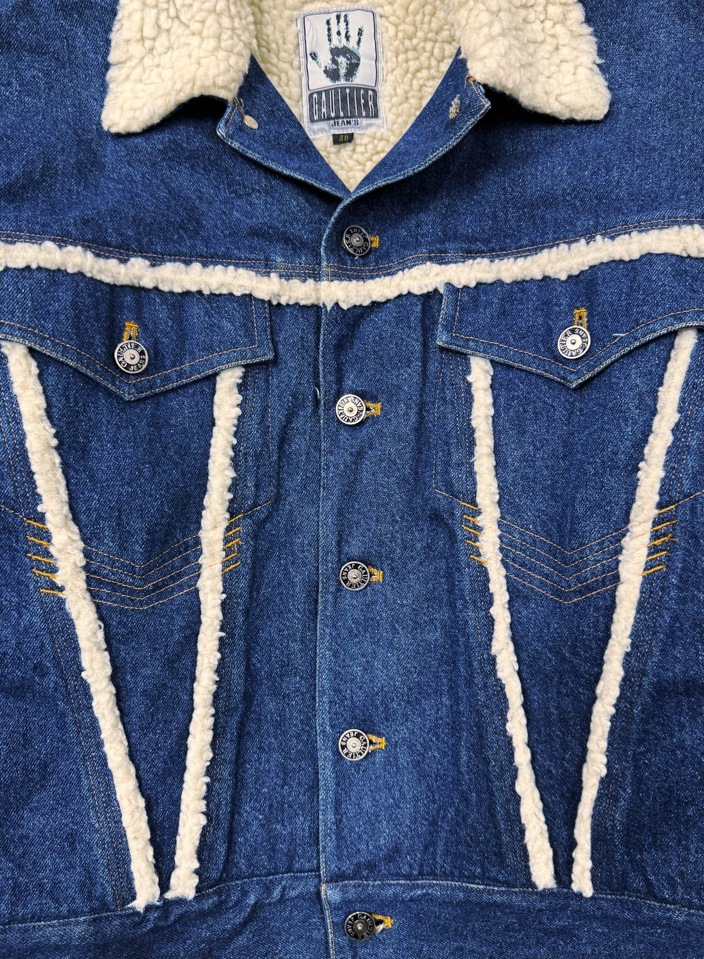 Vintage 90’s Jean Paul Gaultier Shearling Denim Jacket