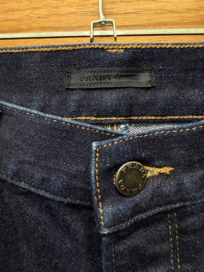 2011 Prada ‘Indigo’ Raw Blue Denim Skinny Jeans