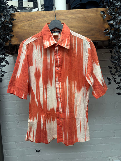 SS1998 Raf Simons ‘Black Palms’ Tie Dyed Short Sleeve Button Up Shirt