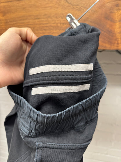 SS2019 Rick Owens ‘Babel’ Black Drawstring Sweatpant Cargo Joggers