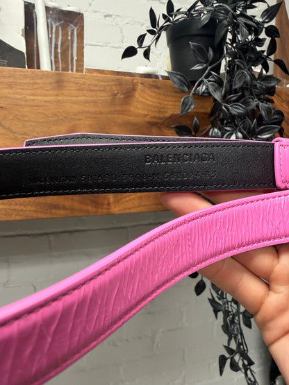 Balenciaga ‘BB Logo’ Pink Leather Belt