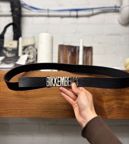 Vintage Dirk Bikkembergs ‘Spell-Out Buckle’ Silver/Black Leather Belt
