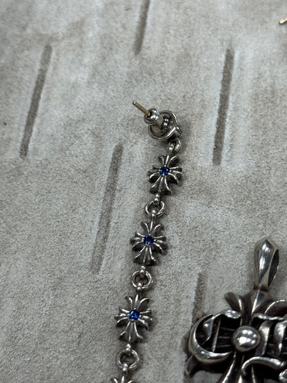 Chrome Hearts ‘Factory Set’ Sapphire ‘Tiny-E’ 925 Silver Drop Earring