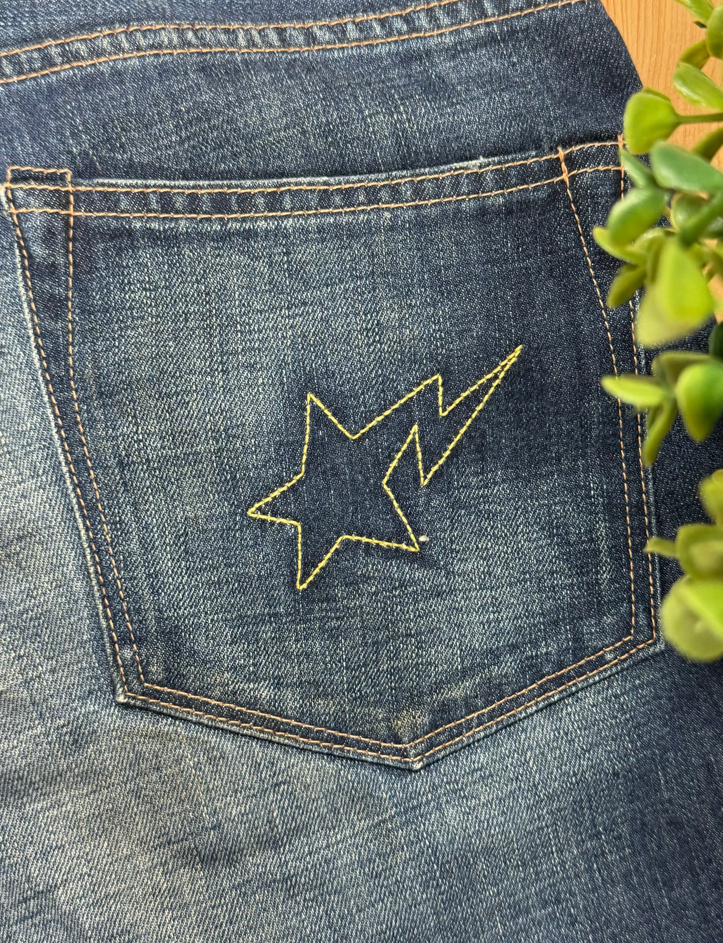 2000s Bape Denim Star Sta Logo Shorts